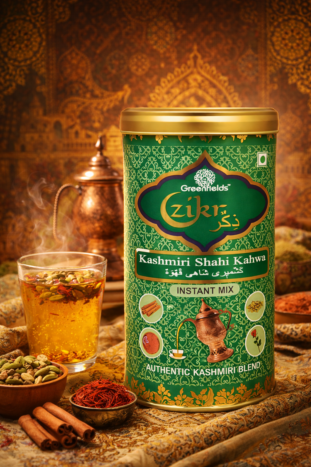 Zikr™ Kashmiri Shahi Kahwa Instant Mix, 250g | Authentic Kahwa from Kashmir|  Real ingredients| No flavours/Essence used.