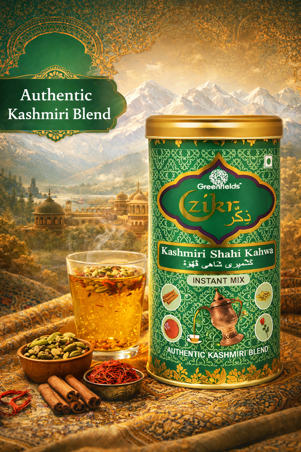 Zikr™ Kashmiri Shahi Kahwa Instant Mix, 250g | Authentic Kahwa from Kashmir|  Real ingredients| No flavours/Essence used.